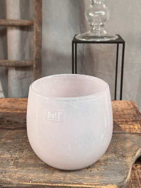 DutZ Collection Glas Pot Übertopf Vase Windlicht bauchig H14 D16 altrosa