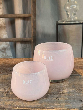 DutZ Collection Glas Übertopf Vase Windlicht bauchig H7 D10 altrosa