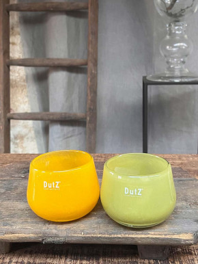 DutZ Collection Glas Übertopf Vase Windlicht bauchig H7 D10 chartreuse