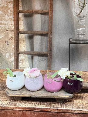 DutZ Collection Glas Übertopf Vase Windlicht bauchig H7 D10 altrosa