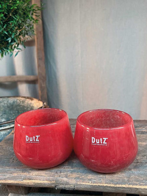 DutZ Collection Glas Übertopf Vase Windlicht bauchig H7 D10 raspberry