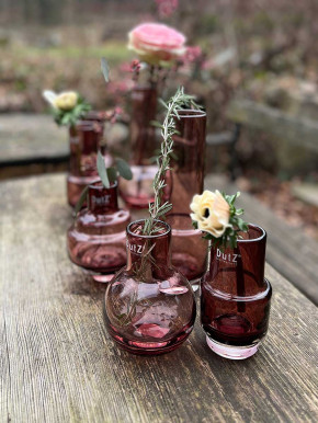 DutZ Collection Glas Vase Rona H14 burgundy transparent