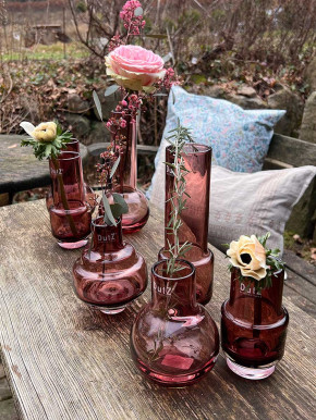 DutZ Collection Glas Vase Urtii S H14 D11 burgundy transparent