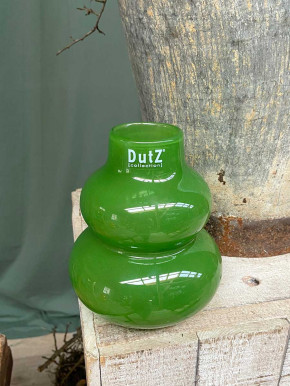 DutZ Collection Glas Vase Skrzyszow bauchig Ringe jungle grün H16