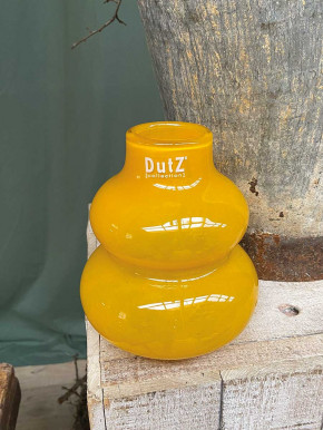 DutZ Collection Glas Vase Skrzyszow bauchig Ringe ocker H16