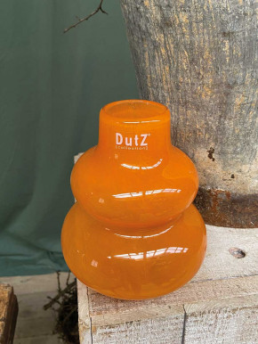 DutZ Collection Glas Vase Skrzyszow bauchig Ringe orange H16