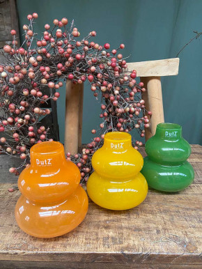 DutZ Collection Glas Vase Skrzyszow bauchig Ringe jungle grün H16