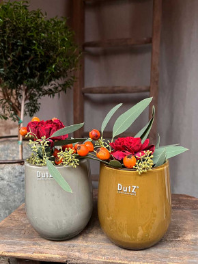 DutZ Collection Übertopf Vase Barrel olivgrün H13 D10