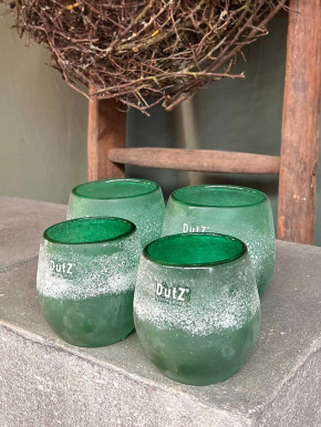 DutZ Collection Glas Übertopf Vase Hurricane Diva Antic emerald H12 D12