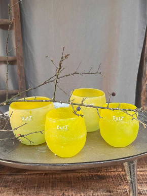 DutZ Collection Glas Übertopf Vase Hurricane Diva Antic yellow H12 D12