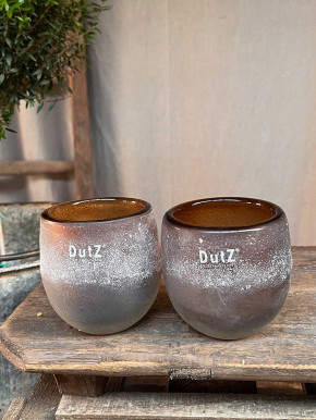 DutZ Collection Glas Übertopf Vase Hurricane Diva Antic amber H12 D12