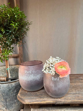 DutZ Collection Glas Übertopf Vase Hurricane Diva Antic aubergine H12 D12