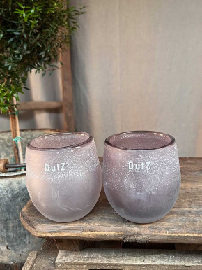 DutZ Collection Glas Übertopf Vase Hurricane Diva Antic aubergine H10 D10