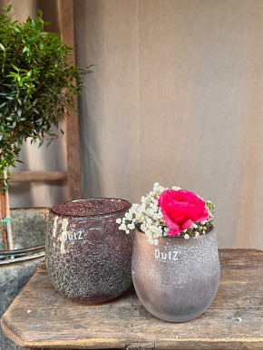 DutZ Collection Glas Übertopf Vase Hurricane Diva Antic aubergine H10 D10