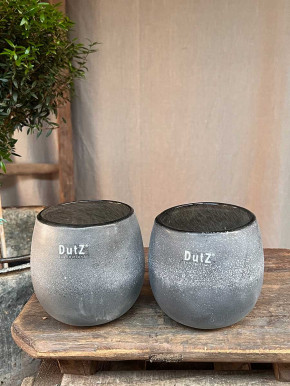 DutZ Collection Glas Übertopf Vase Hurricane Diva Antic grey H10 D10
