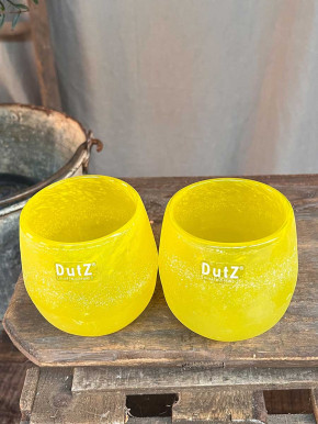 DutZ Collection Glas Übertopf Vase Hurricane Diva Antic yellow H10 D10