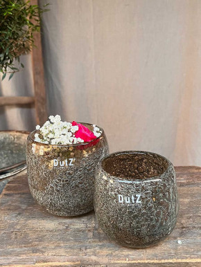 DutZ Collection Glas Übertopf Vase Hurricane Diva Bubble Amber H11