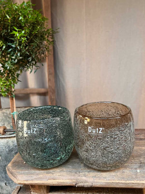 DutZ Collection Glas Übertopf Vase Hurricane Diva Bubble Pine H11