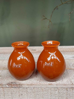 DutZ Collection bauchige Glas Vase Nadiel rostbraun Mini H10 D8