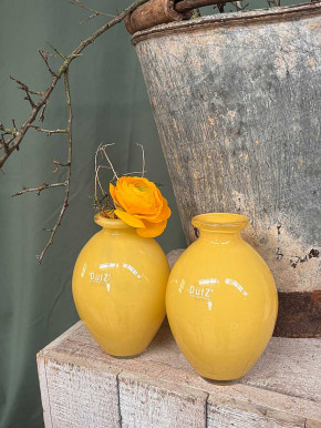 DutZ Collection bauchige Glas Vase Nadiel yellow gelb H14 D8