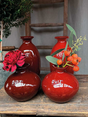 DutZ Collection bauchige Glas Vase Nadiel rotbraun H11 D11