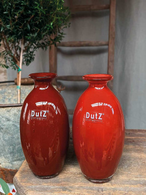 DutZ Collection bauchige Glas Vase Nadiel rotbraun dunkel H18 D9
