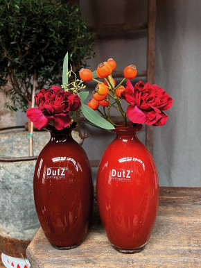 DutZ Collection bauchige Glas Vase Nadiel rotbraun dunkel H18 D9