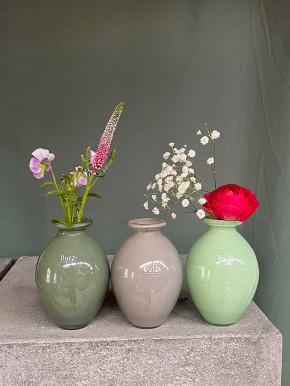 DutZ Collection bauchige Glas Vase Nadiel hellgrün H14 D8