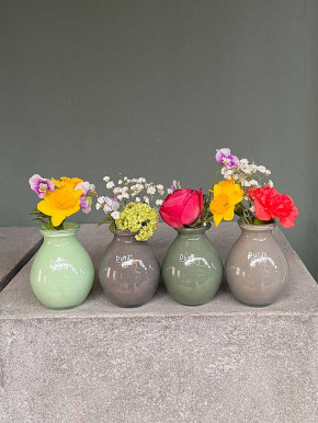 DutZ Collection bauchige Glas Vase Nadiel olivgrün Mini H10 D8