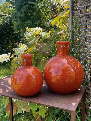 DutZ Collection bauchige Glas Vase Flora rostbraun H23 D18