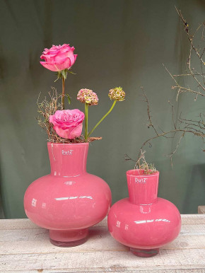 DutZ Collection bauchige Glas-Vase Modest rose H27