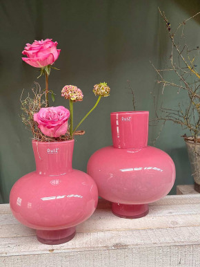 DutZ Collection bauchige Glas-Vase Modest rose H34