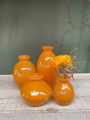 DutZ Collection bauchige Glas Vase Nadiel orange Mini H10 D8
