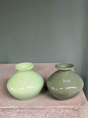 DutZ Collection bauchige Glas Vase Nadiel olivgrün H11 D11