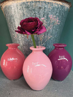 DutZ Collection bauchige Glas Vase Nadiel rosa H14 D8
