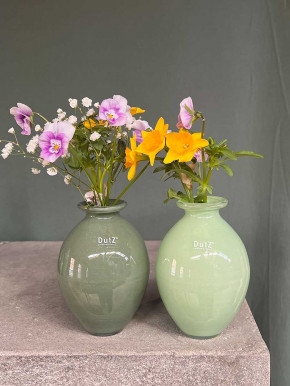 DutZ Collection bauchige Glas Vase Nadiel hellgrün H14 D8