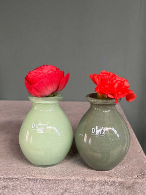 DutZ Collection bauchige Glas Vase Nadiel olivgrün Mini H10 D8