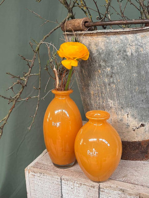 DutZ Collection bauchige Glas Vase Nadiel orange H18 D9
