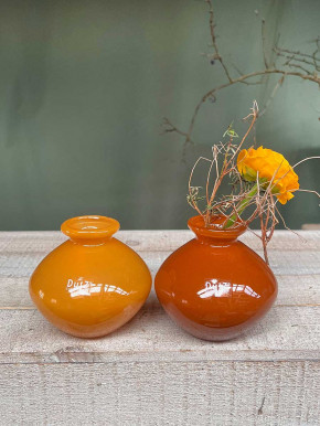 DutZ Collection bauchige Glas Vase Nadiel orange H11 D11
