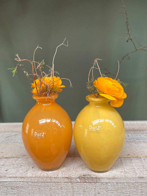 DutZ Collection bauchige Glas Vase Nadiel orange H14 D8