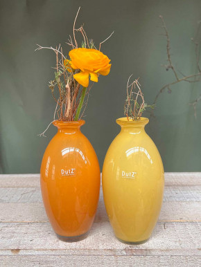 DutZ Collection bauchige Glas Vase Nadiel orange H18 D9