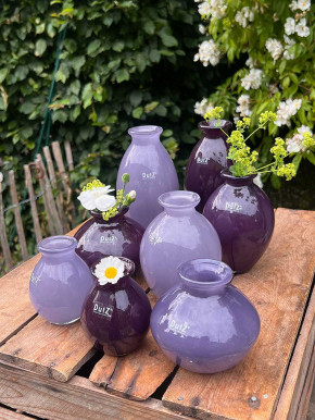 DutZ Collection bauchige Glas Vase Nadiel purple rain dunkel H18 D9
