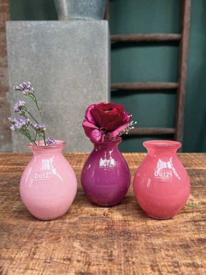 DutZ Collection bauchige Glas Vase Nadiel himbeer Mini H10 D8