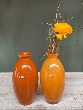 DutZ Collection bauchige Glas Vase Nadiel rostbraun H18 D9