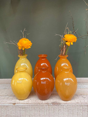 DutZ Collection bauchige Glas Vase Nadiel yellow gelb H18 D9