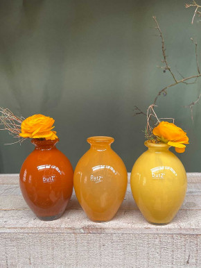 DutZ Collection bauchige Glas Vase Nadiel rostbraun H14 D8