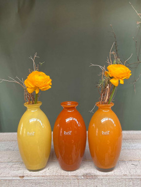 DutZ Collection bauchige Glas Vase Nadiel yellow gelb H18 D9