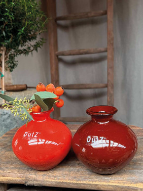 DutZ Collection bauchige Glas Vase Nadiel rot H11 D11