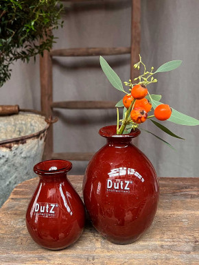 DutZ Collection bauchige Glas Vase Nadiel rotbraun dunkel H14 D8
