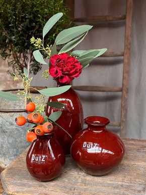 DutZ Collection bauchige Glas Vase Nadiel rotbraun dunkel Mini H10 D8